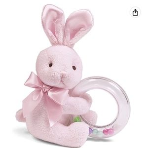 New Adorable Pink Bunny Rattle 5.5" by Bearington Baby